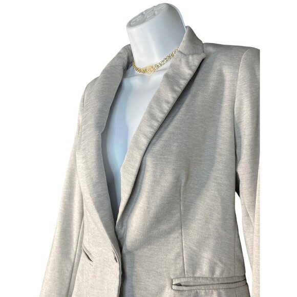 Dalia Collection XS Womens Light Gray Blazer Jacket With Button Closure - Picture 2 of 7